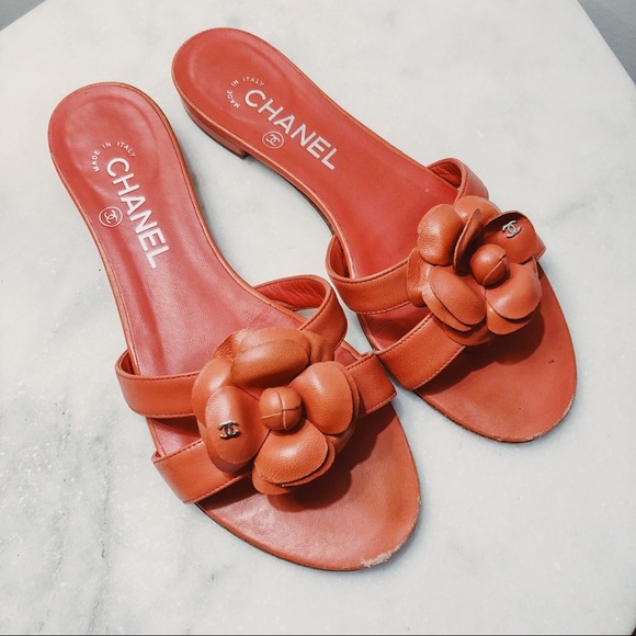 Chanel Cc Camellia Sandals - Picture 1 of 3